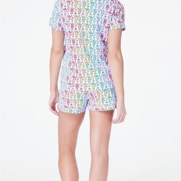 NEW Roller Rabbit Disco Monkey Rainbow Polo Pajamas PJ Shorts Set - Picture 4 of 5